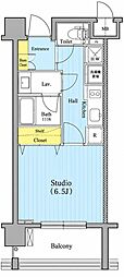 ガーラ大森リバーサイド 1Kの間取図画像