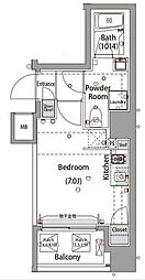 プレセダンヒルズ八王子 ワンルームの間取図画像