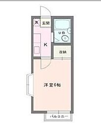 ヒルポート 1Kの間取図画像
