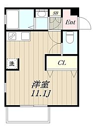 アゼリア百合ヶ丘 1Kの間取図画像