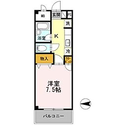 サマービレッジ 3階1Kの間取り