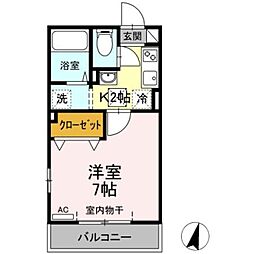 エスポワール新百合ヶ丘 1Kの間取図画像