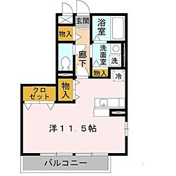 リヴェール日置 ワンルームの間取図画像