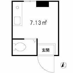 ダイヤモンドビル ワンルームの間取図画像