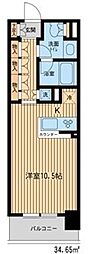 HF新横浜レジデンス 1Kの間取図画像