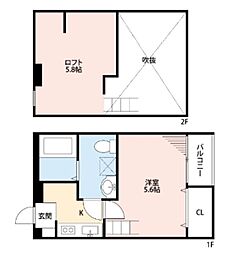 パトリアSMK 2階1Kの間取り