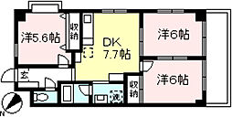 石井ビル 3階3DKの間取り