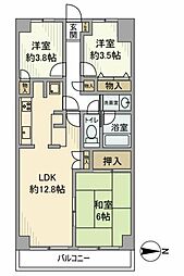 クレール府中 3LDKの間取図画像