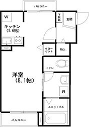 プライマル五反野 1Kの間取図画像