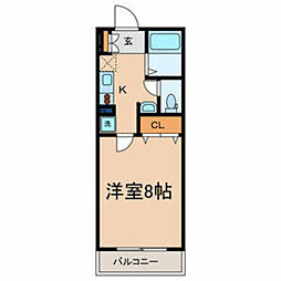 アルス浜田山 1Kの間取図画像
