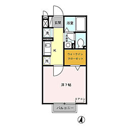 アークPAL 1階1Kの間取り