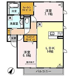 アルパッソ 2LDKの間取図画像