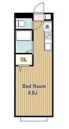 メルヴェーユ 1階ワンルームの間取り