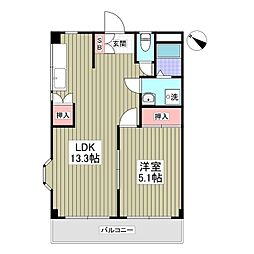 メゾン・ド・ソレイユ 1LDKの間取図画像