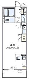 レオネクストエムフラッツ新里 ワンルームの間取図画像