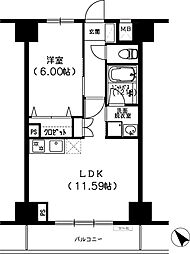 Ｓ−ＦＯＲＴ船橋塚田 6階1LDKの間取り