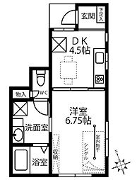 Azaleaハイツ 1DKの間取図画像
