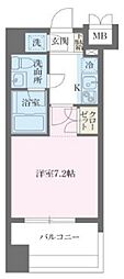 パシフィックレジデンス芝一丁目 1Kの間取図画像