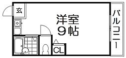 シャンテー三矢2 ワンルームの間取図画像