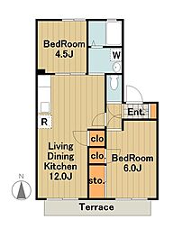 ジュネスハイムC 2LDKの間取図画像