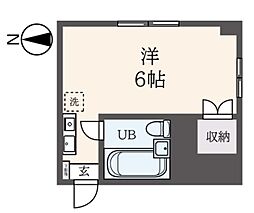 サントメール 2階ワンルームの間取り