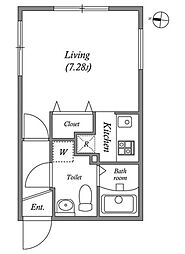 MODULOR池上 1階1Kの間取り