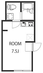 T-RESIDENCE 2階ワンルームの間取り