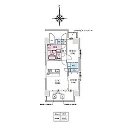 スプランディッドあびこ駅前 2LDKの間取図画像