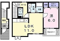 レ・セーナ2 1LDKの間取図画像