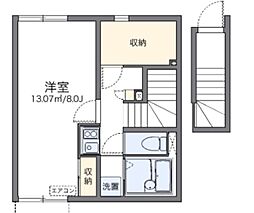 レオネクスト山崎あずま橋 1Kの間取図画像