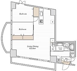 コロネード春日 10階2LDKの間取り