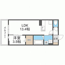 グリシーヌ 1LDKの間取図画像