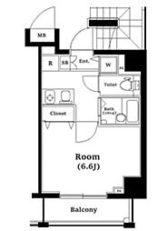 ヴォーガコルテ池袋サンテスタ 6階1Kの間取り