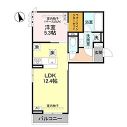 (仮称)D-ROOM福住 A棟 1LDKの間取図画像