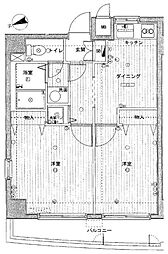 パークウェル東中野 2DKの間取図画像