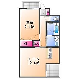 南海線 泉佐野駅 徒歩2分の賃貸マンション 3階1LDKの間取り