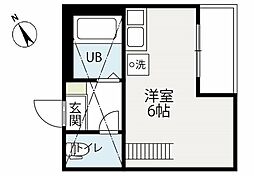 G・Aヒルズ武蔵小杉 ワンルームの間取図画像