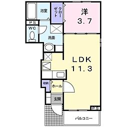 レイクタウン3 1LDKの間取図画像