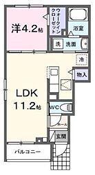 メゾン・リファーレ 1階1LDKの間取り