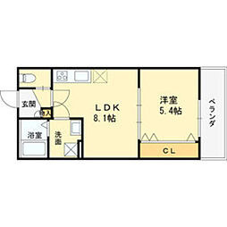 東大阪市太平寺2丁目アパート 1LDKの間取図画像