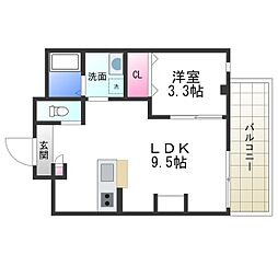 エヌエムスワサントセーズ 1LDKの間取図画像