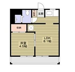 ユービ11 1LDKの間取図画像