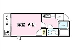 JR南武線 矢野口駅 徒歩10分の賃貸マンション 3階1Kの間取り