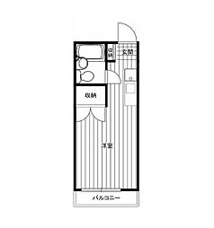 パークハイツ中島1 ワンルームの間取図画像