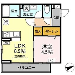 セレスティア柴又VI 1LDKの間取図画像