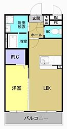 フルール 2階1LDKの間取り