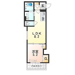 京阪本線 古川橋駅 徒歩6分の賃貸アパート 1階1LDKの間取り