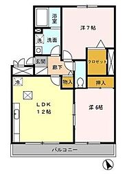 グリーンコート 2LDKの間取図画像