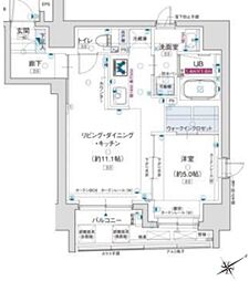 アルティザ東銀座 9階1LDKの間取り