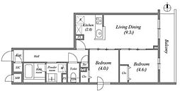プライムガーデン若木 5階2LDKの間取り